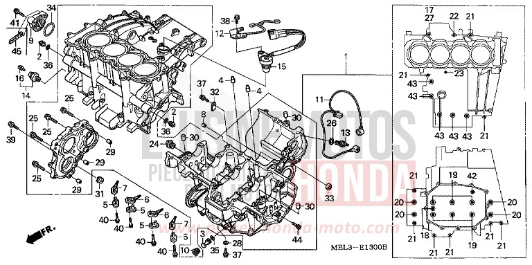 CARTER MOTEUR von CBR1000RR "Fireblade" PEARL FADELESS WHITE (NH341KA) von 2007